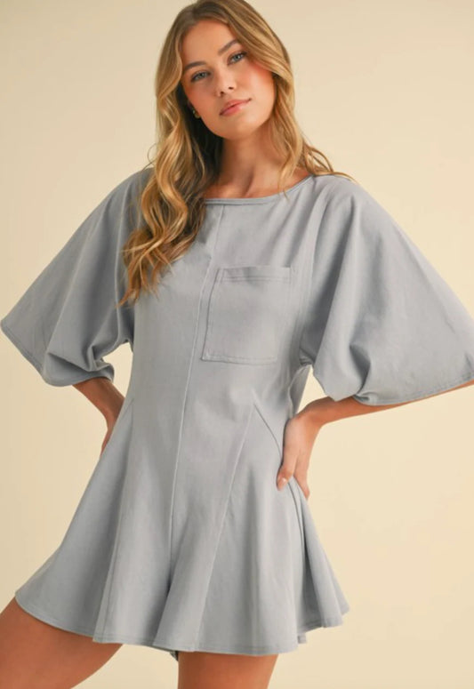 Khloe | Blue Romper