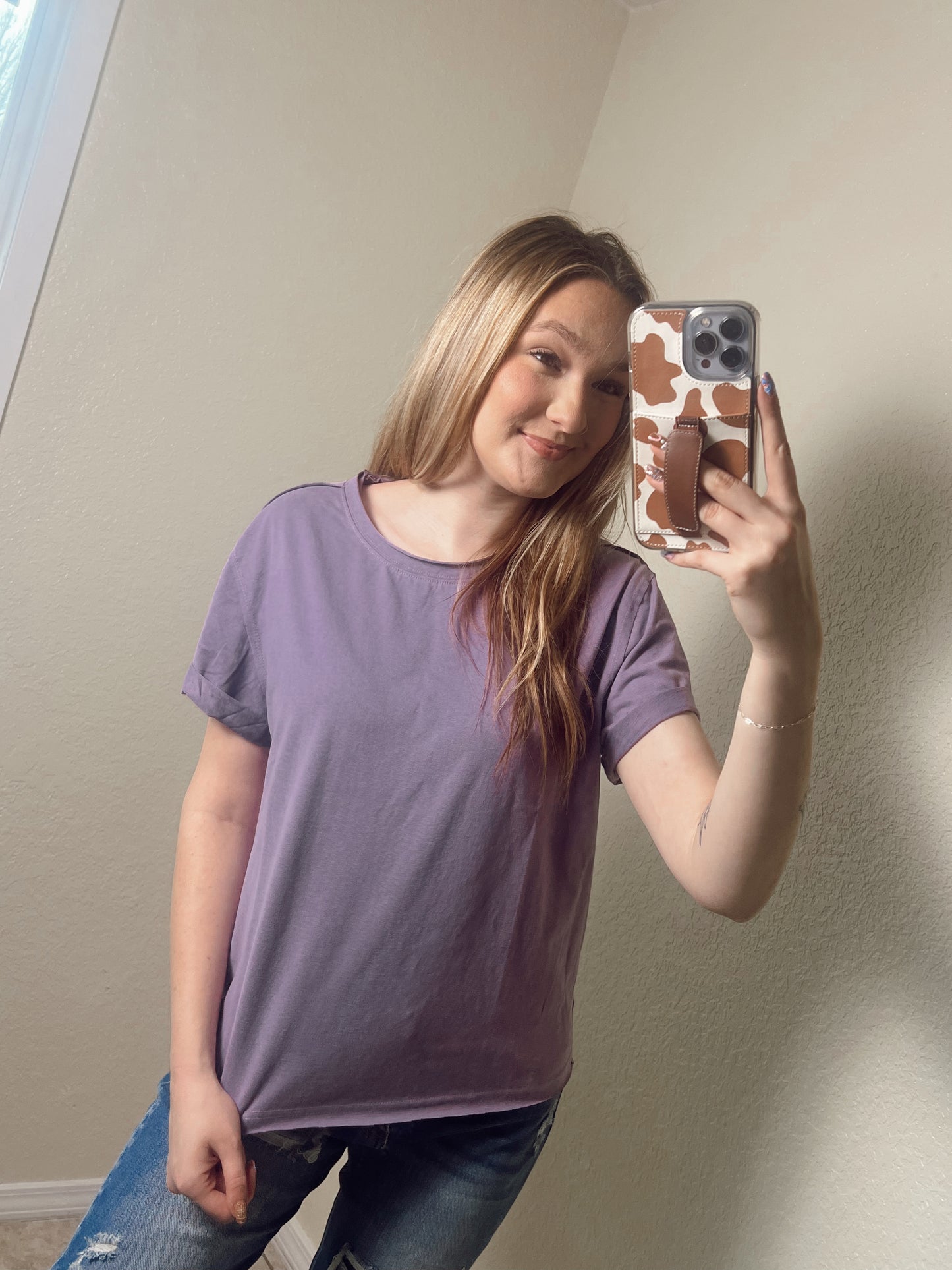 Lydia | Purple Basic Tee