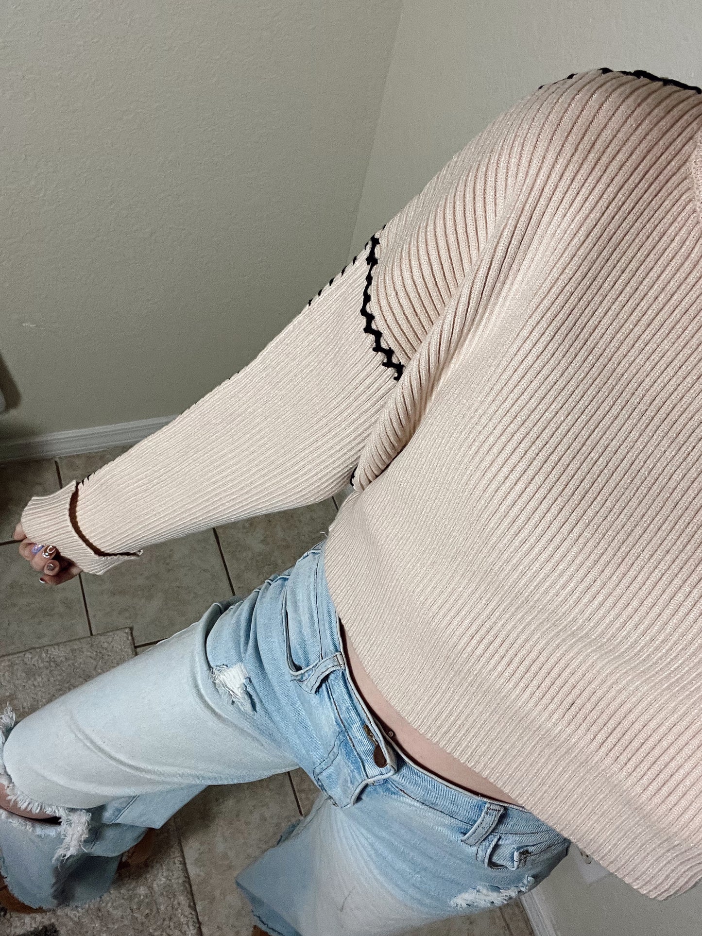 Palmer | Stitched Cropped Sweater