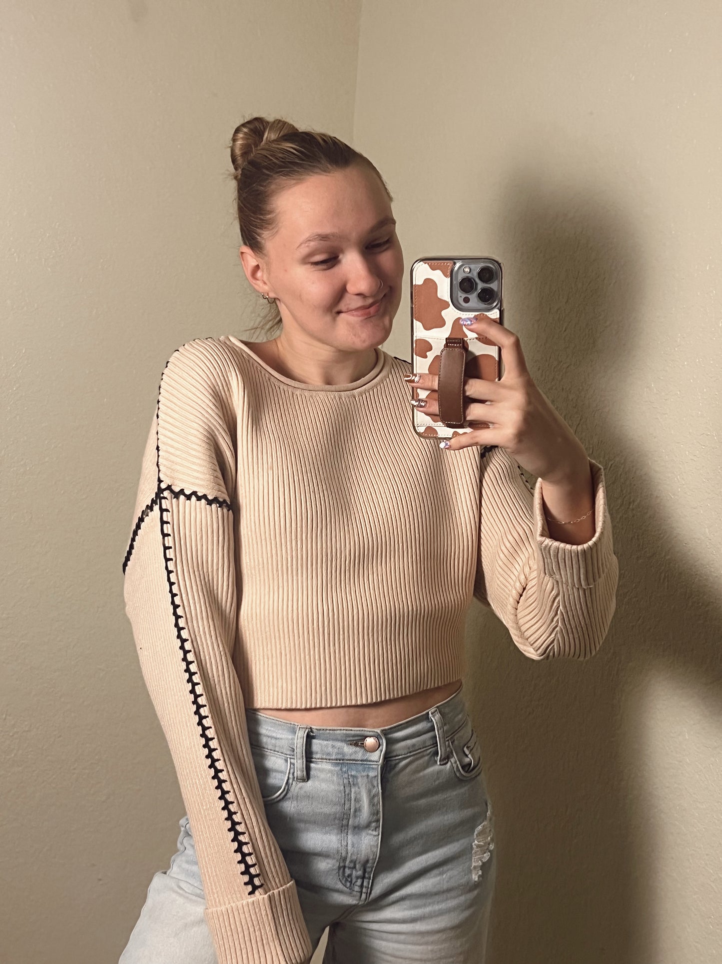 Palmer | Stitched Cropped Sweater