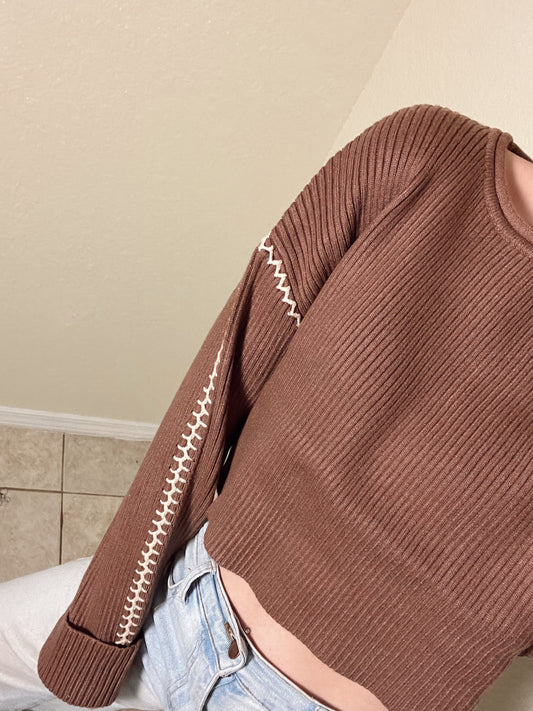 Palmer | Stitched Cropped Sweater