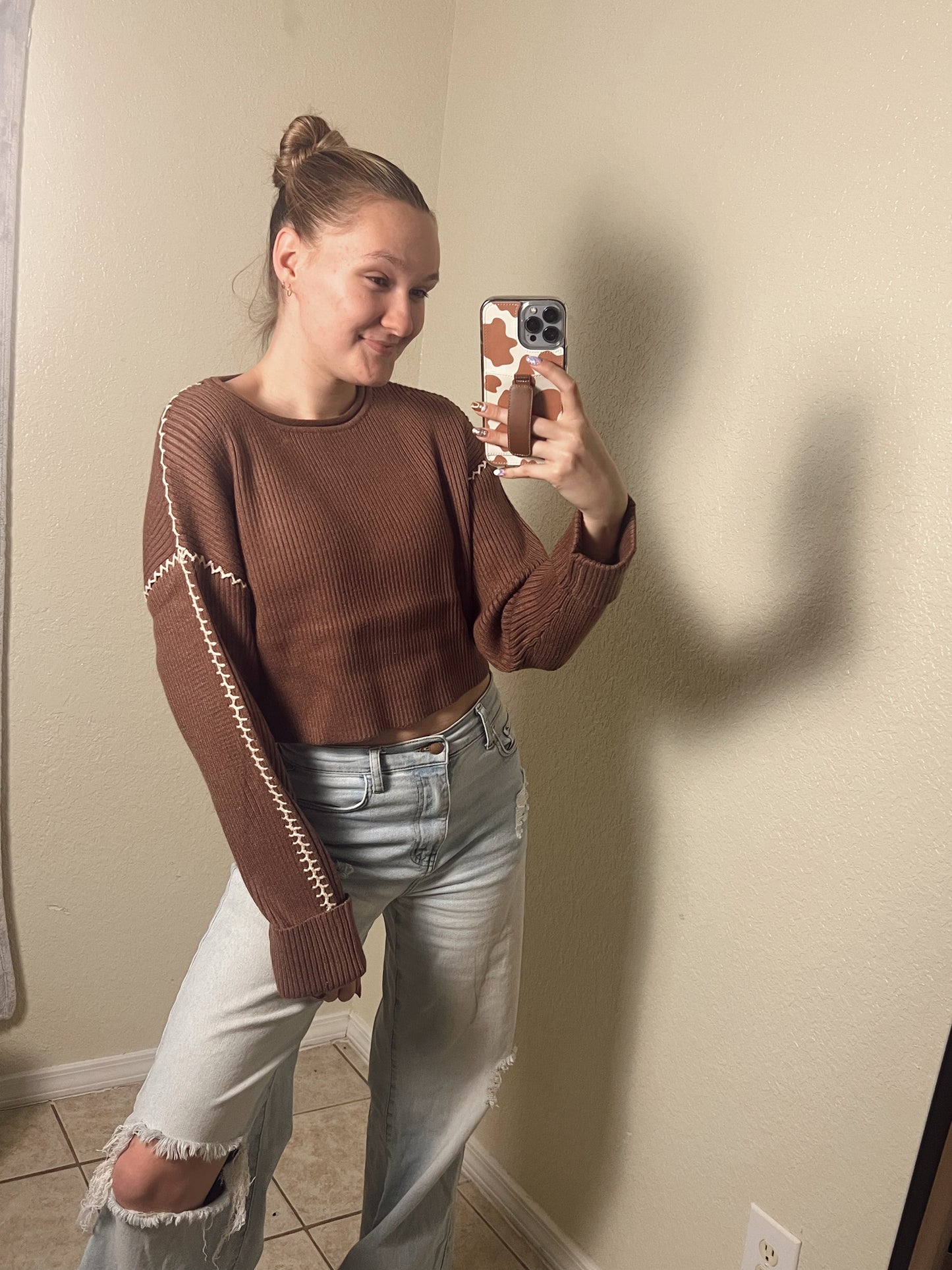 Palmer | Stitched Cropped Sweater